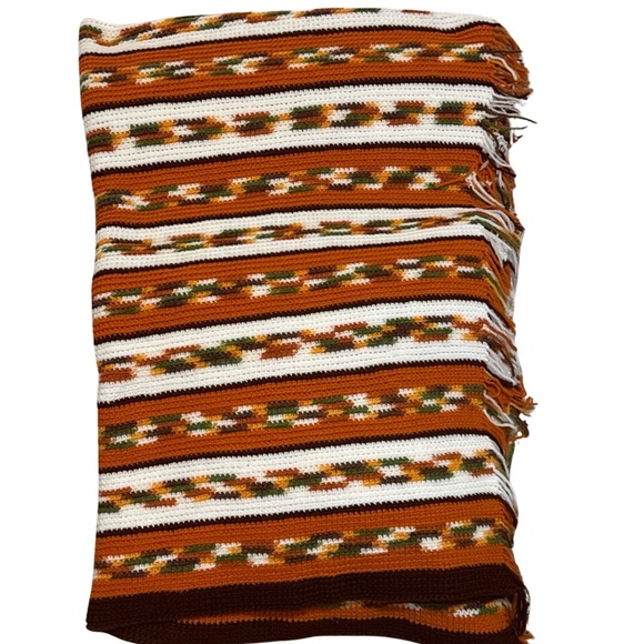 Vintage Midcentury Modern Handmade Afghan Throw Blanket EUC - Picture 6 of 7